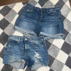 Classic Blue Distressed Women's Jean Shorts Bundle of 2
